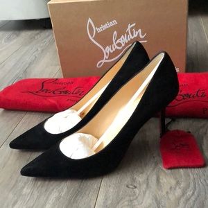 Brand new Christian Louboutin Decoltish 85mm black suede pumps